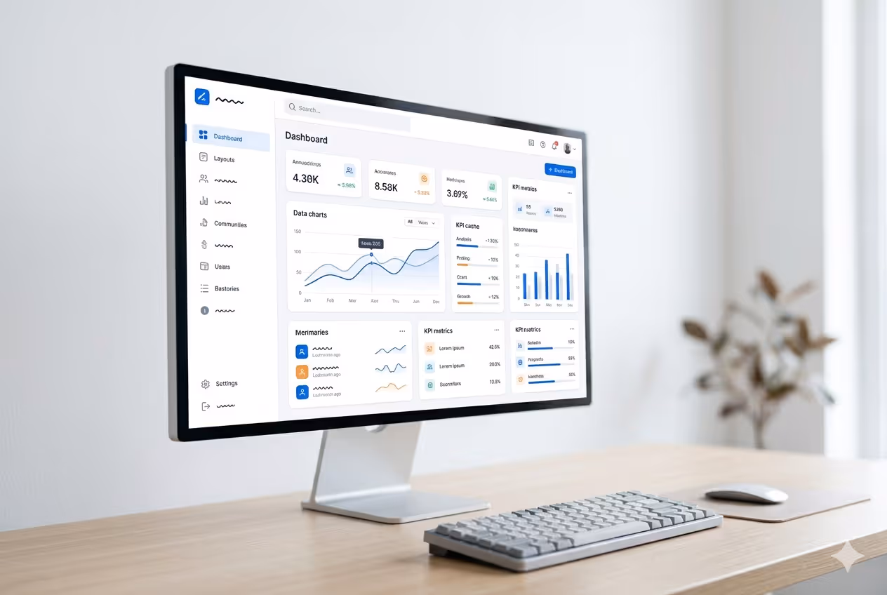 Dashboard di un sistema gestionale integrato.